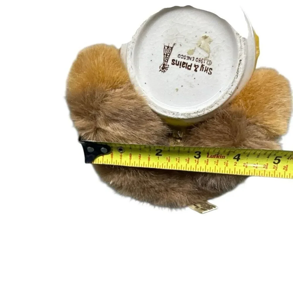 Shy & Plains 1980 Enesco Teddy Bear Plush Honey Pot Bees Dripping Stuffed Animal